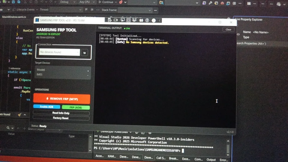 Samsung Android 16 MTP FRP Tool – Full Source Code (ADB Enable)